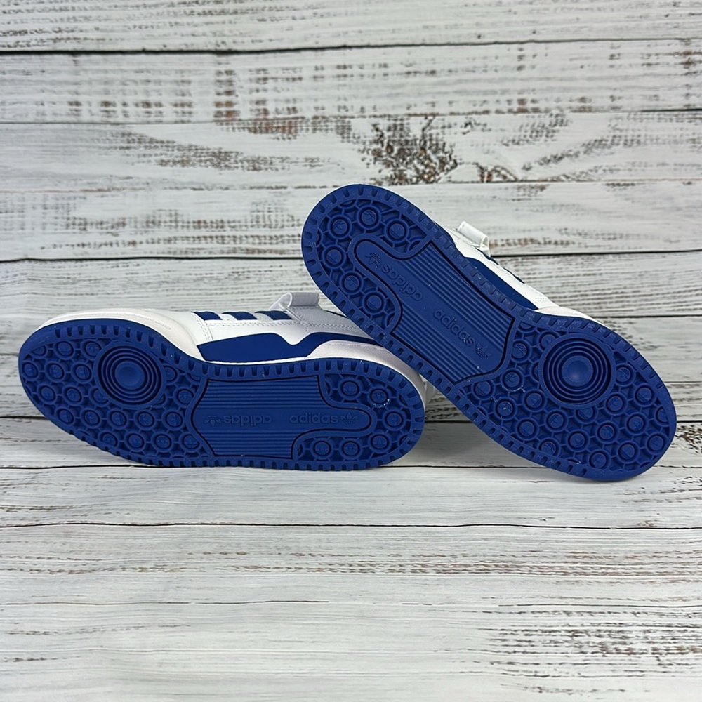 Adidas Kids Forum Low White Royal Blue New Size 5.5 - Picture 7 of 10